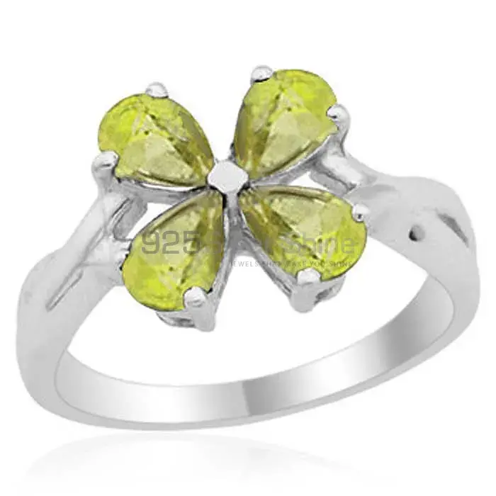 Genuine Peridot Gemstone Rings In 925 Sterling Silver Jewelry 925SR1793