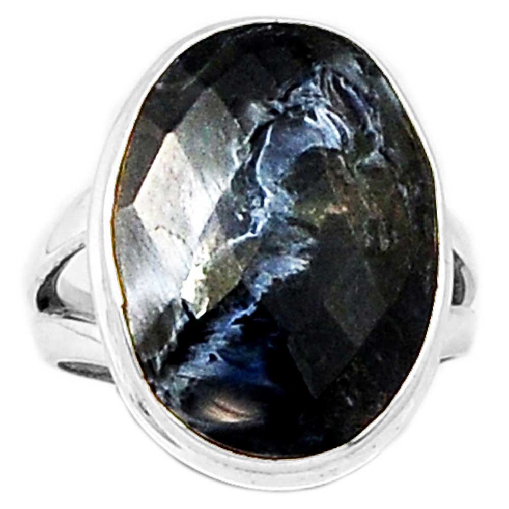 Genuine Pietersite Gemstone Rings In Solid 925 Silver 925SR1007_0