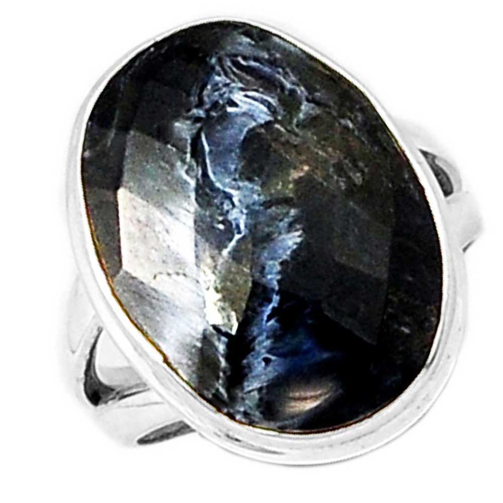 Genuine Pietersite Gemstone Rings In Solid 925 Silver 925SR1007_1