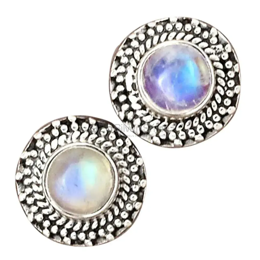Genuine Rainbow Moonstone Earrings In 925 Sterling Silver Jewelry 925SE2295_2