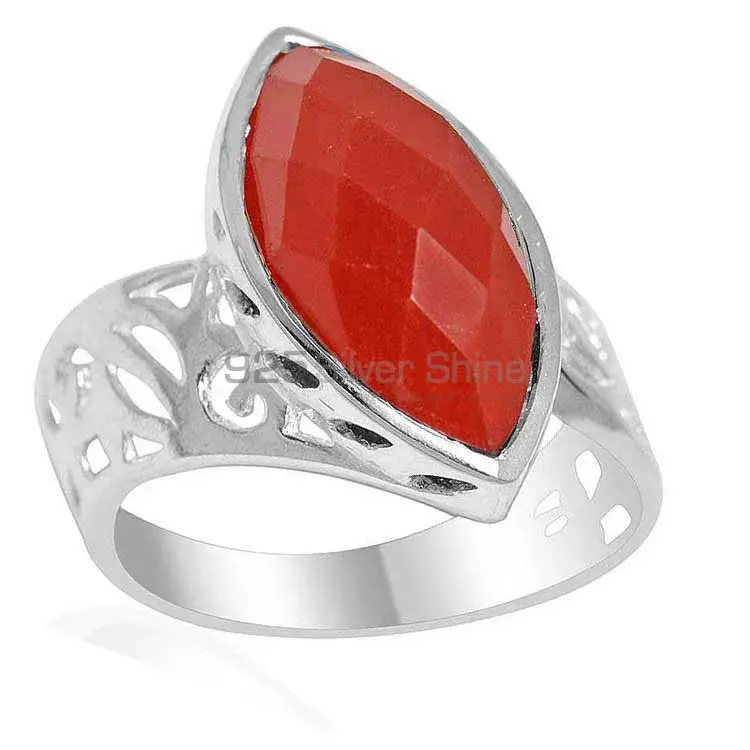 Genuine Red Agate Gemstone Rings In 925 Sterling Silver Jewelry 925SR2182_0