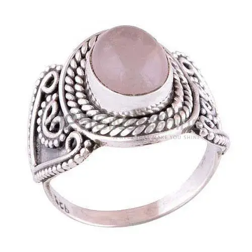 Genuine Rose Quartz Gemstone Rings In 925 Sterling Silver Jewelry 925SR2975_1