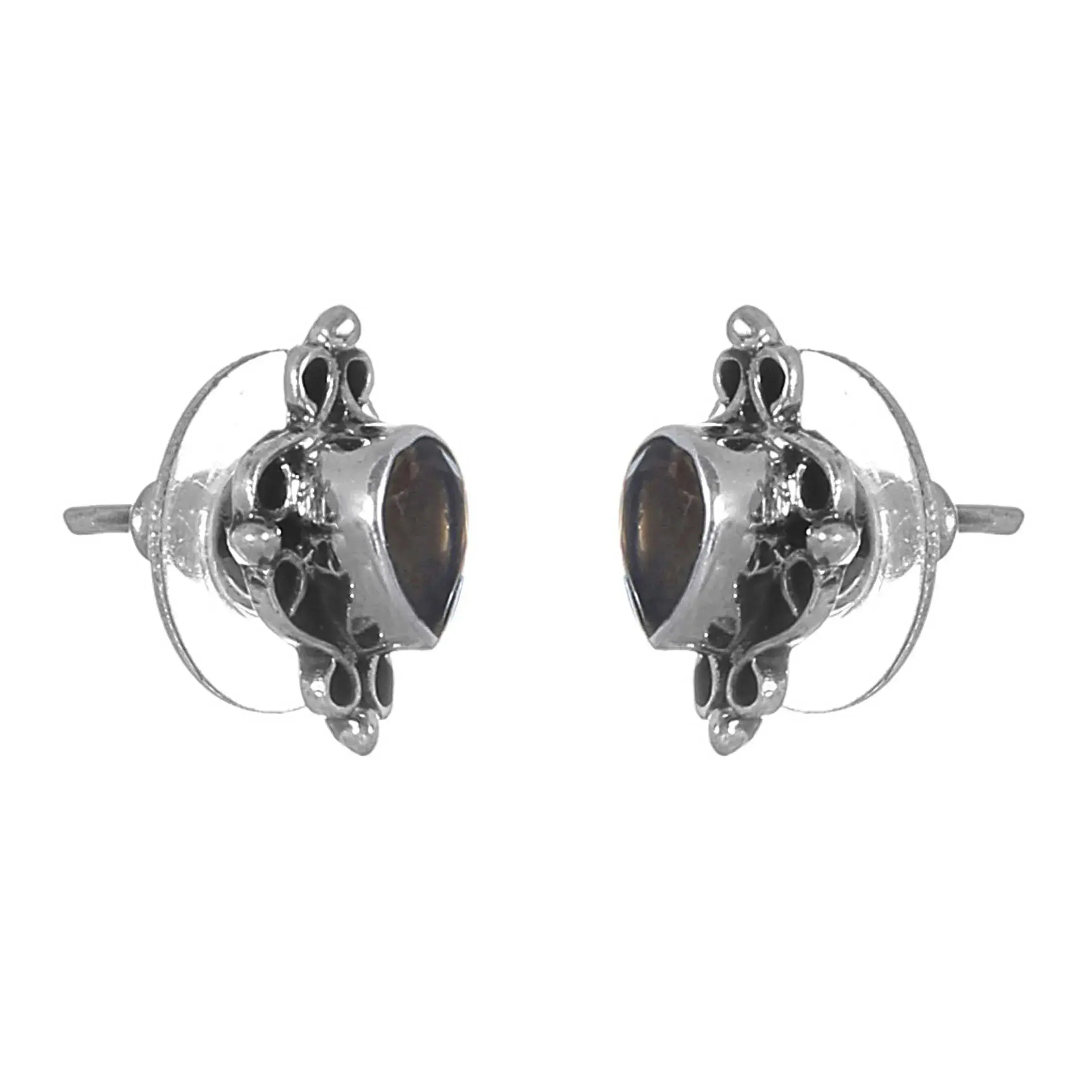 Genuine Smoky Quartz Earrings In 925 Sterling Silver Jewelry 925SE264_0