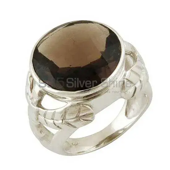 Genuine Smoky Quartz Gemstone Rings In 925 Sterling Silver Jewelry 925SR3546_1