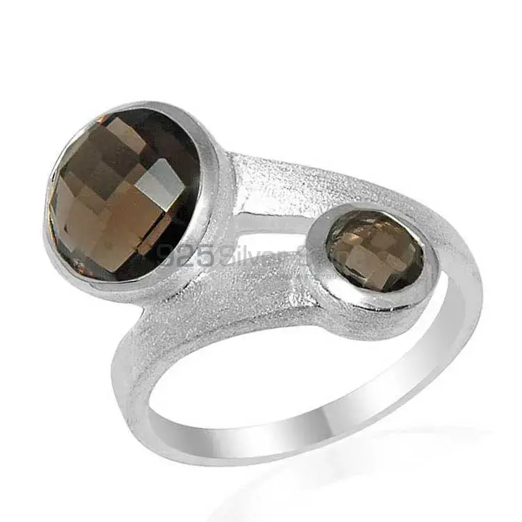 Genuine Smoky Quartz Gemstone Rings In Fine 925 Sterling Silver 925SR1614_1