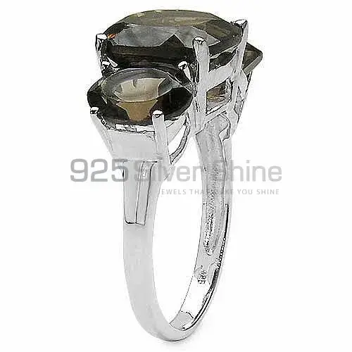 Genuine Smoky Quartz Gemstone Rings In Fine 925 Sterling Silver 925SR3206_1