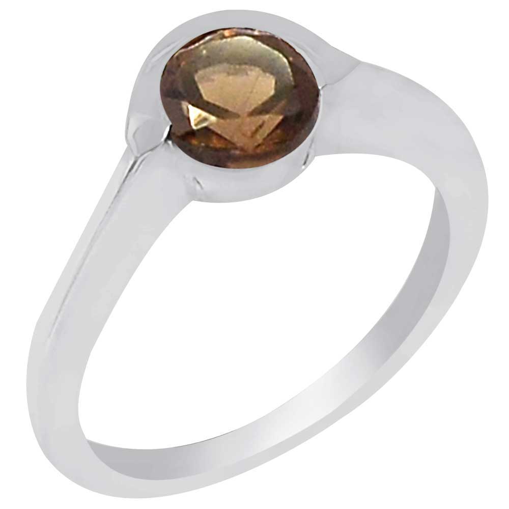 Genuine Smoky Quartz Gemstone Rings In Fine 925 Sterling Silver 925SR931_0