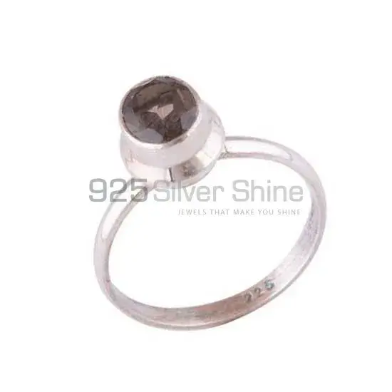 Genuine Smoky Quartz Gemstone Rings In Solid 925 Silver 925SR3440_1