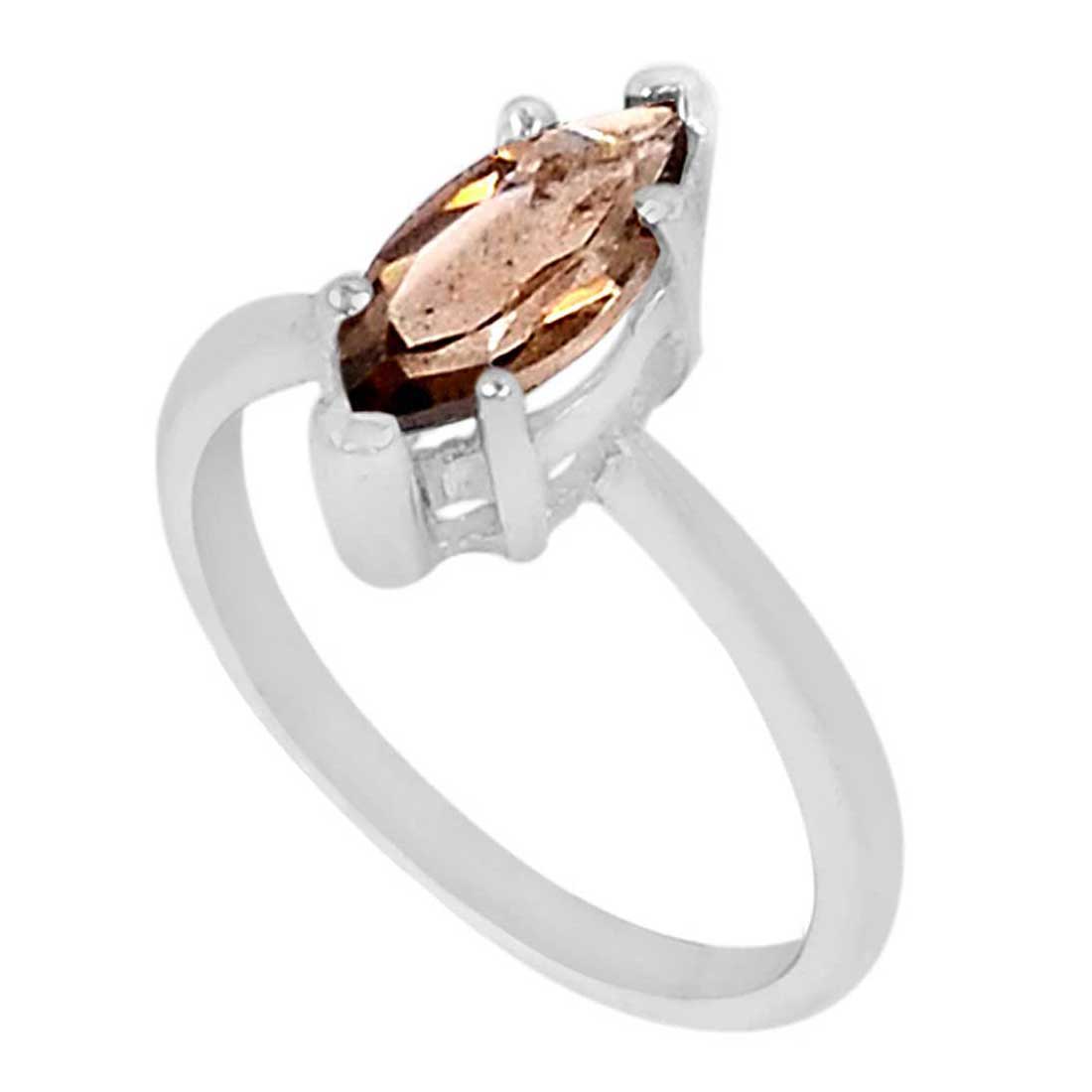 Genuine Smoky Quartz Gemstone Rings In 925 Sterling Silver Jewelry 925SR879_0