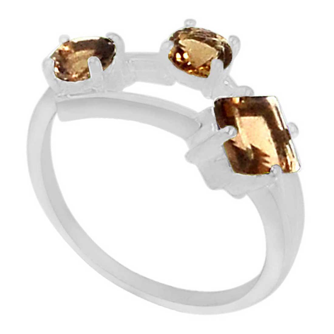Genuine Smoky Quartz Gemstone Rings In 925 Sterling Silver Jewelry 925SR952_0