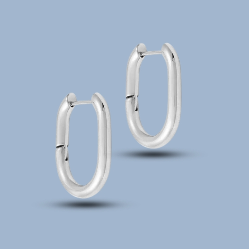 Geometric Circular 925 Sterling Silver Sleeper Tapered Hoops Earring 925She107_0