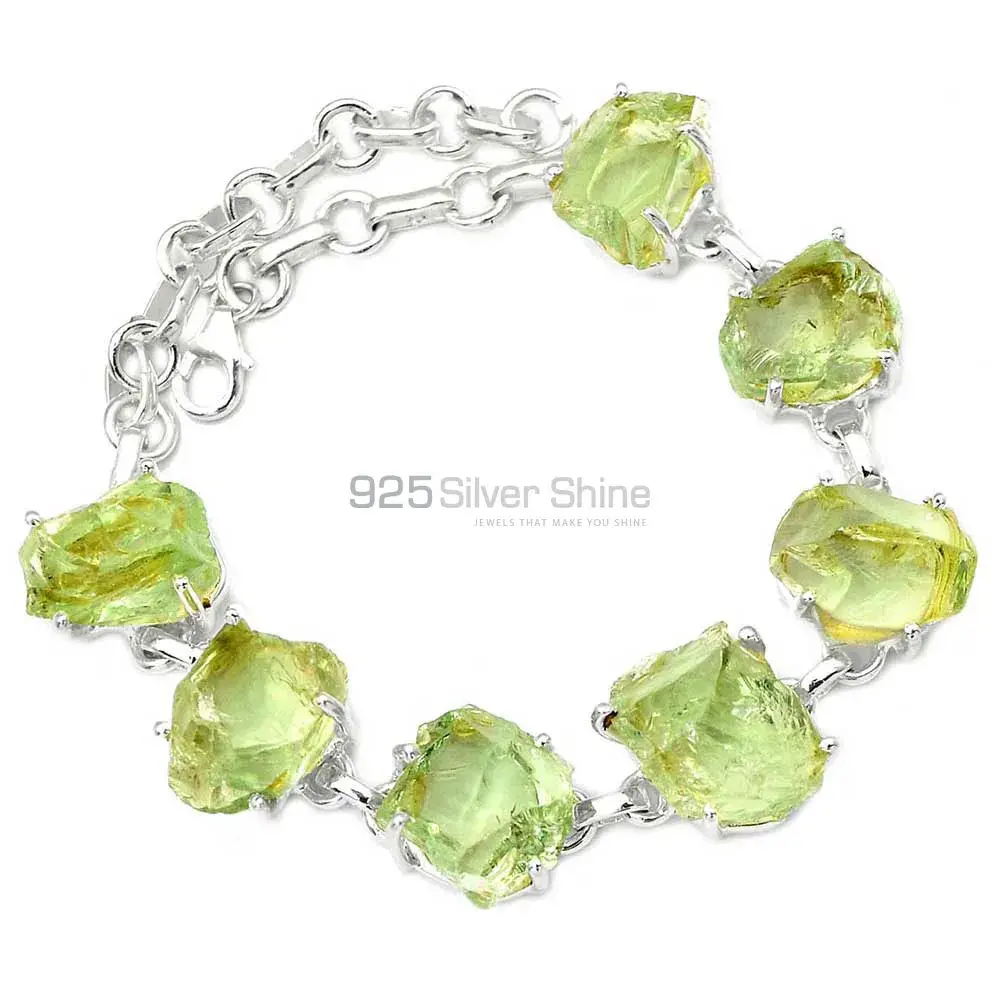 Green Amethyst Gemstone Handmade Bracelets In 925 Sterling Silver Jewelry 925SB289_0
