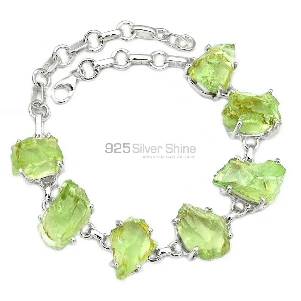 Green Amethyst Gemstone Handmade Bracelets In 925 Sterling Silver Jewelry 925SB289_1