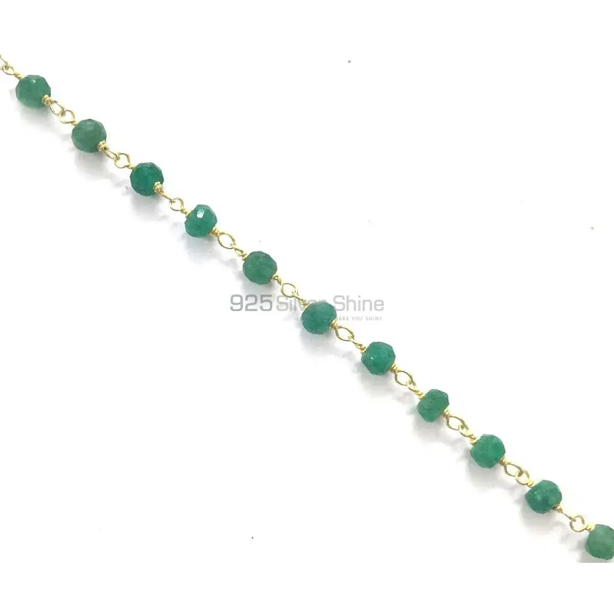 Green Onyx Gemstone Rosary Chain. "Wire Wrapped 1 Feet Roll Chain" 925RC200_3