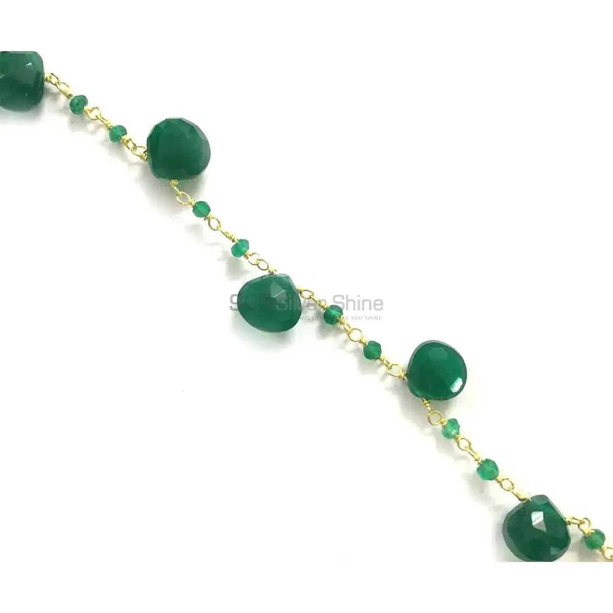 Green Onyx Gemstone Rosary Chain. "Wire Wrapped 1 Feet Roll Chain" 925RC201_2