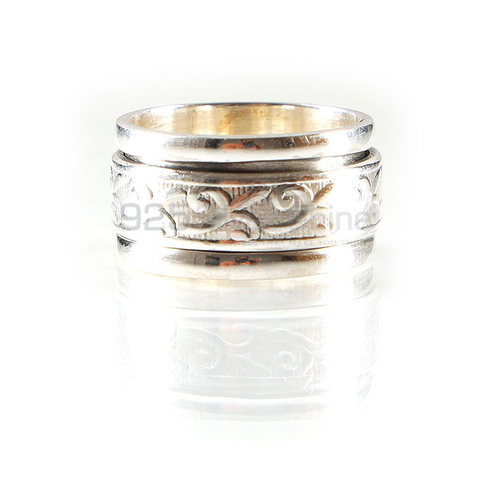 Hand Design Spinner Ring Band In Sterling Silver SSR159_0