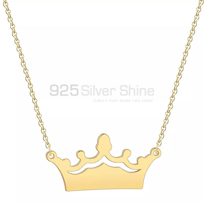Handmade 925 Sterling Silver Crown Necklace Jewelry CRMN85_0