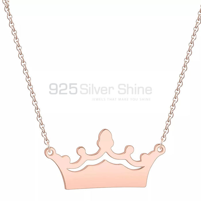 Handmade 925 Sterling Silver Crown Necklace Jewelry CRMN85_1