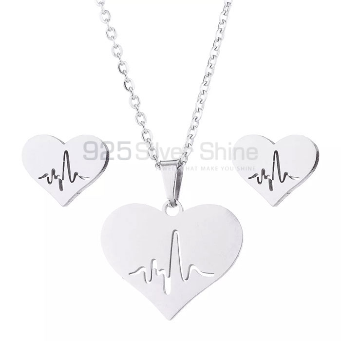 Handmade Heart Design Minimalist Silver Necklace HBME320_1
