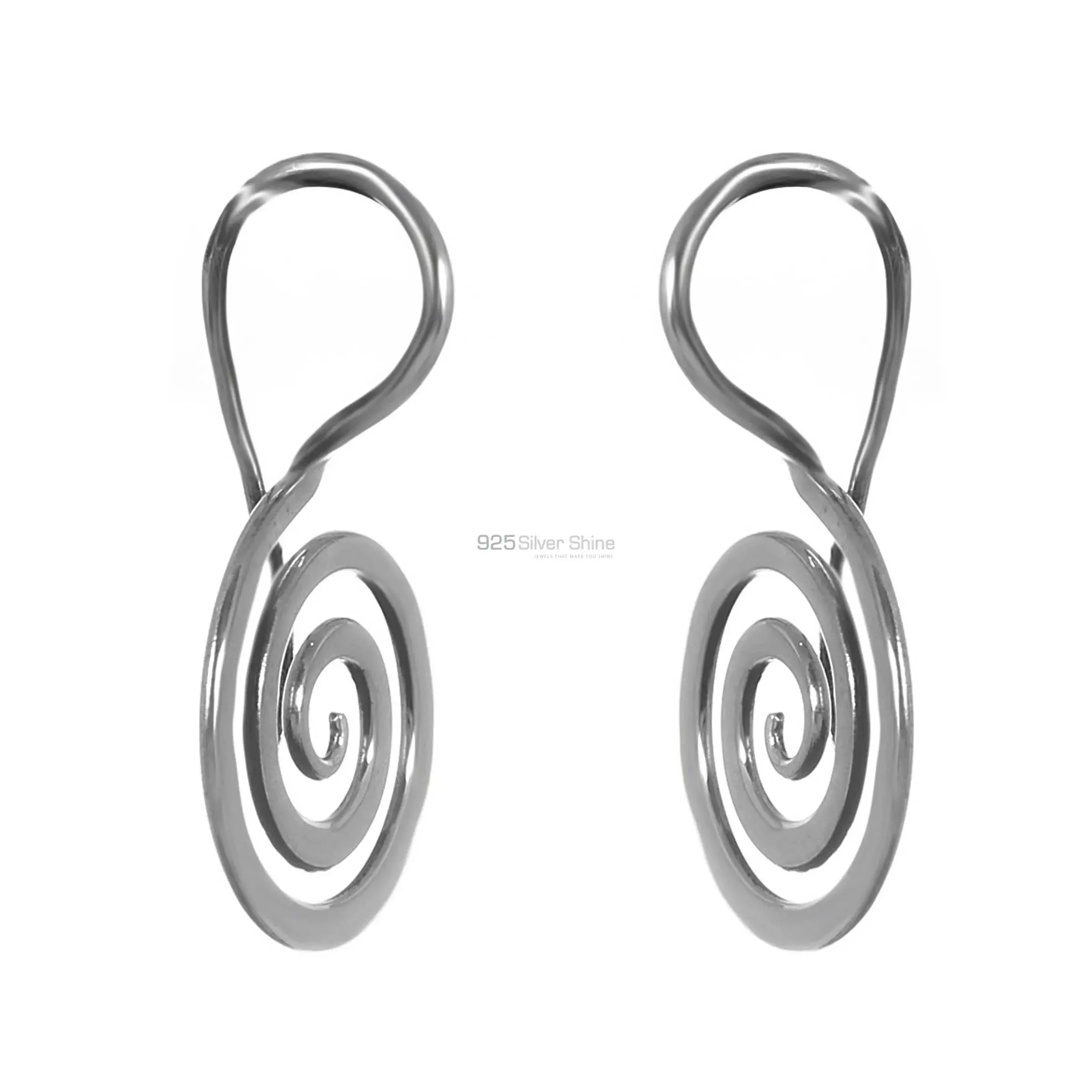 Handmade Meditation Sterling Silver Plain earring 925SE215_2