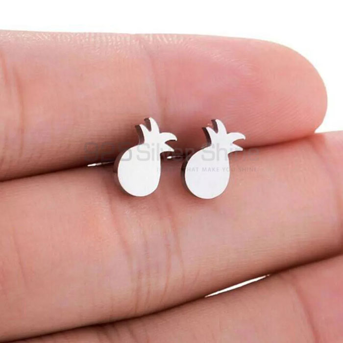 Handmade Pineapple Stud Earring In Sterling Silver FRME260_0