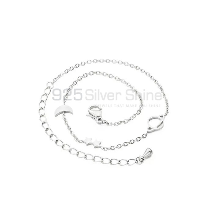 Handmade Star And Moon Charm Bracelet In 925 Silver MOMB382