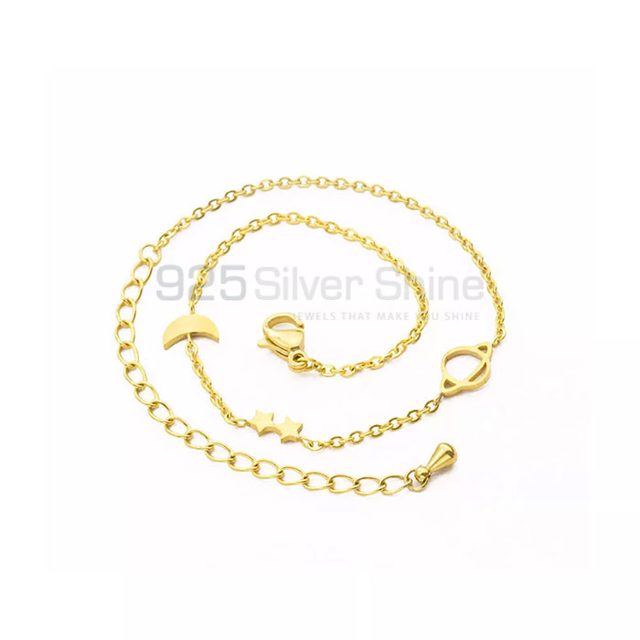 Handmade Star And Moon Charm Bracelet In 925 Silver MOMB382_0