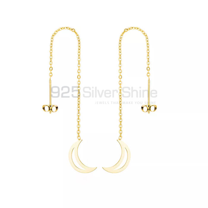 Handmade Moon Chain Earring In Sterling Silver MOME386_0