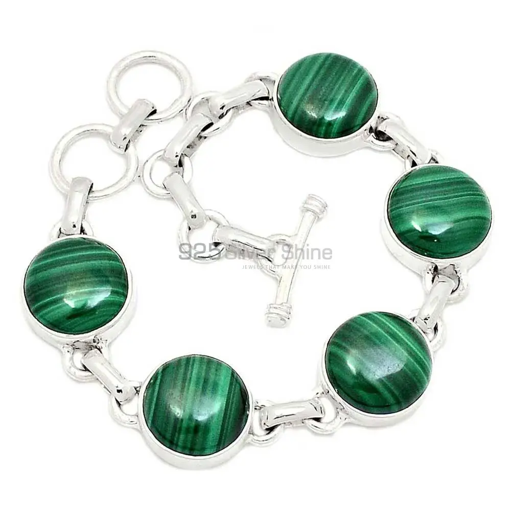925 Fine Silver Bracelets In Malachite Gemstone Jewelry 925SB272-1_1