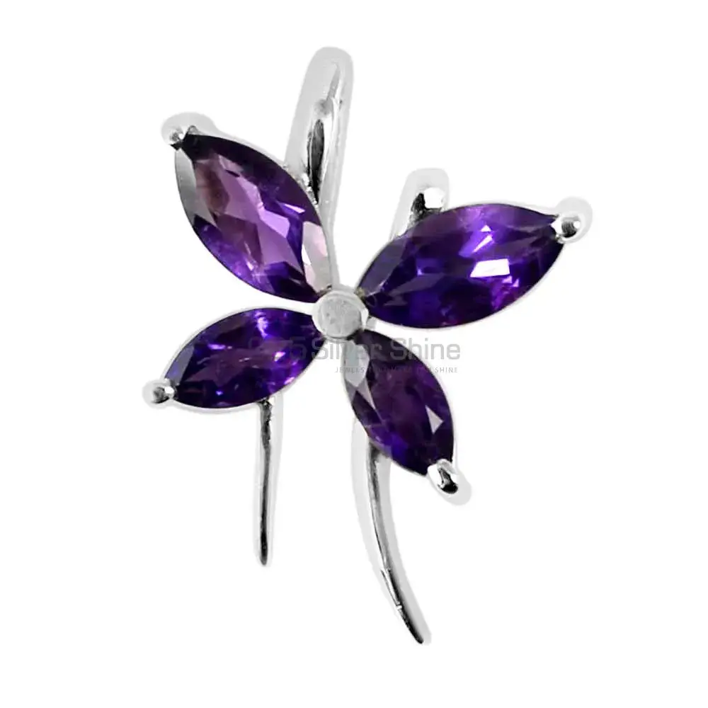 925 Fine Silver Pendants In Amethyst Gemstone Jewelry 925SP223-2_1