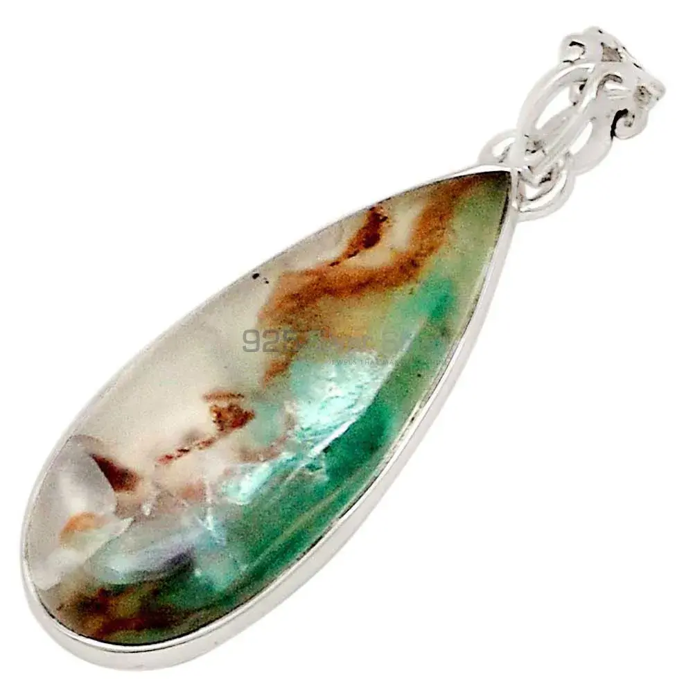 925 Fine Silver Pendants In Chrysoprase Gemstone Jewelry 925SP195_1