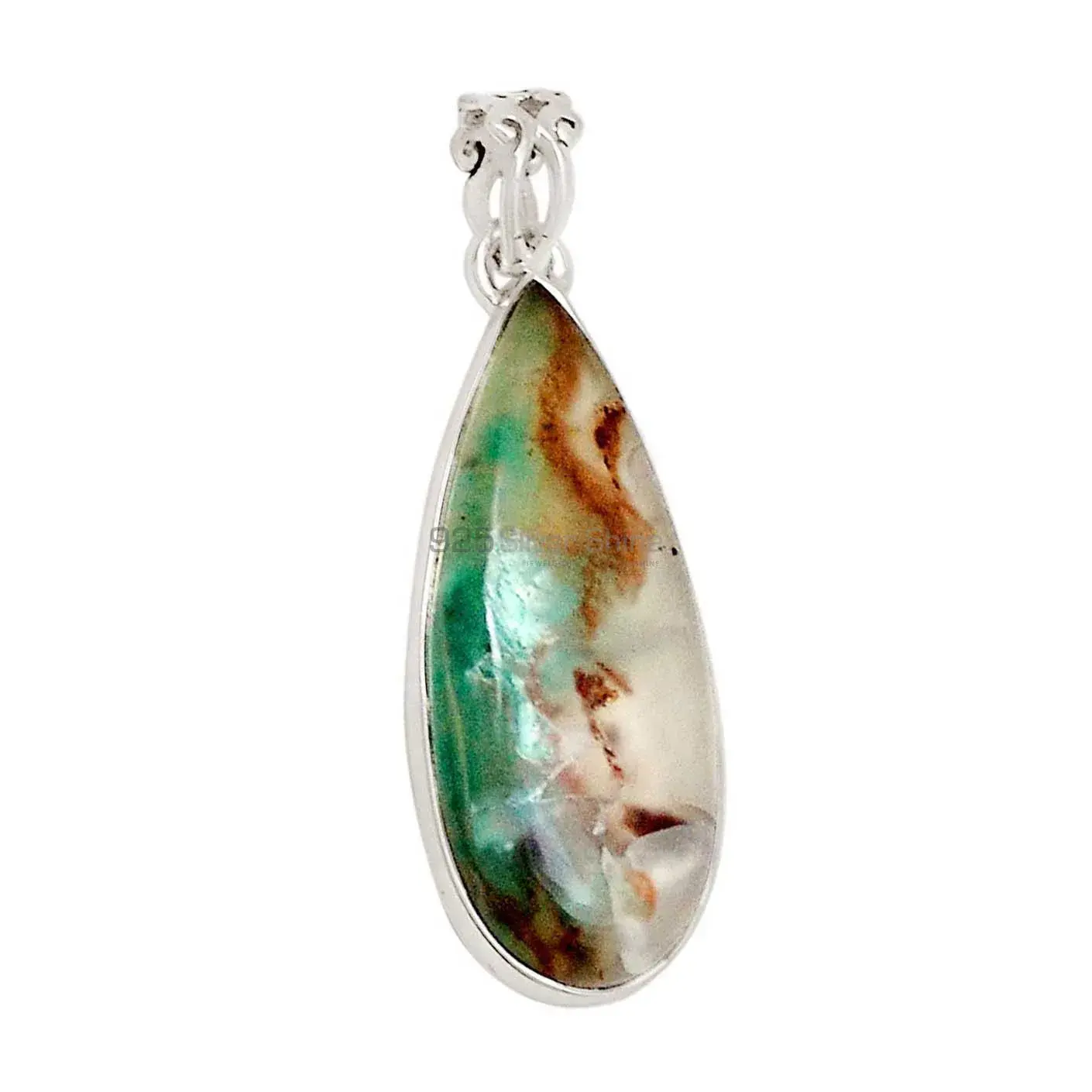 925 Fine Silver Pendants In Chrysoprase Gemstone Jewelry 925SP195_2