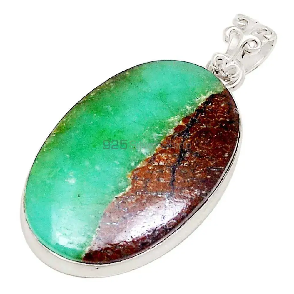925 Fine Silver Pendants In Chrysoprase Gemstone Jewelry 925SP195_4