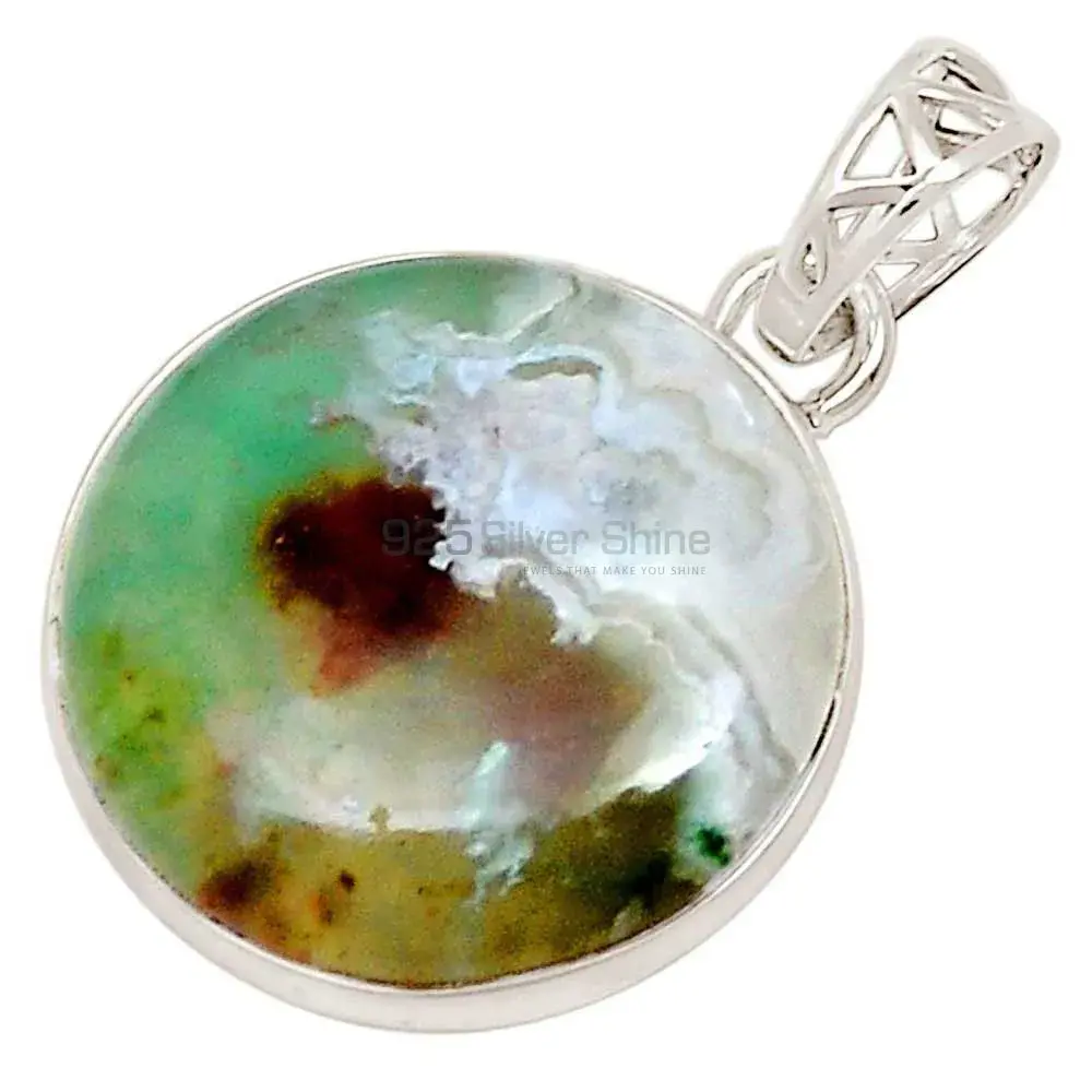 925 Fine Silver Pendants In Chrysoprase Gemstone Jewelry 925SP195_7