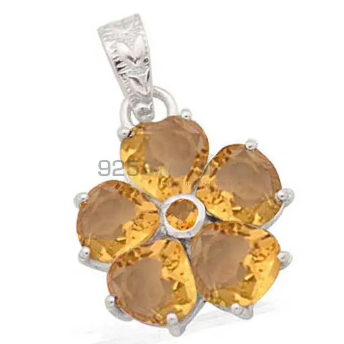 925 Fine Silver Pendants In Citrine Gemstone Jewelry 925SP1580_0