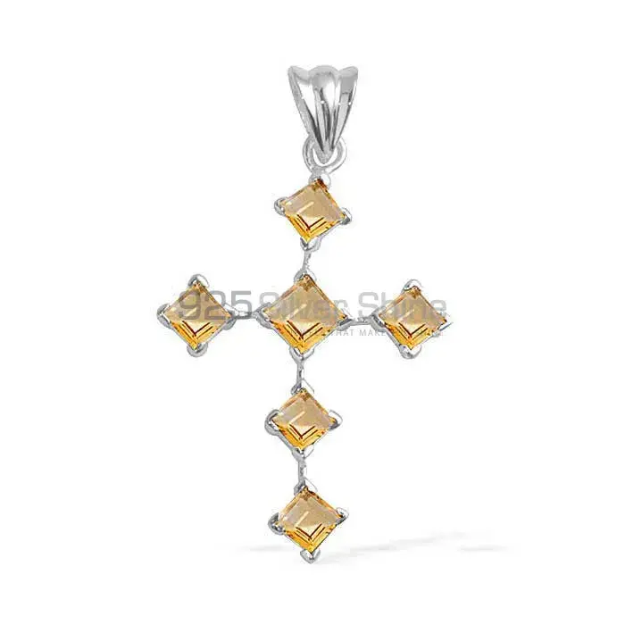 925 Fine Silver Pendants In Citrine Gemstone Jewelry 925SP1680
