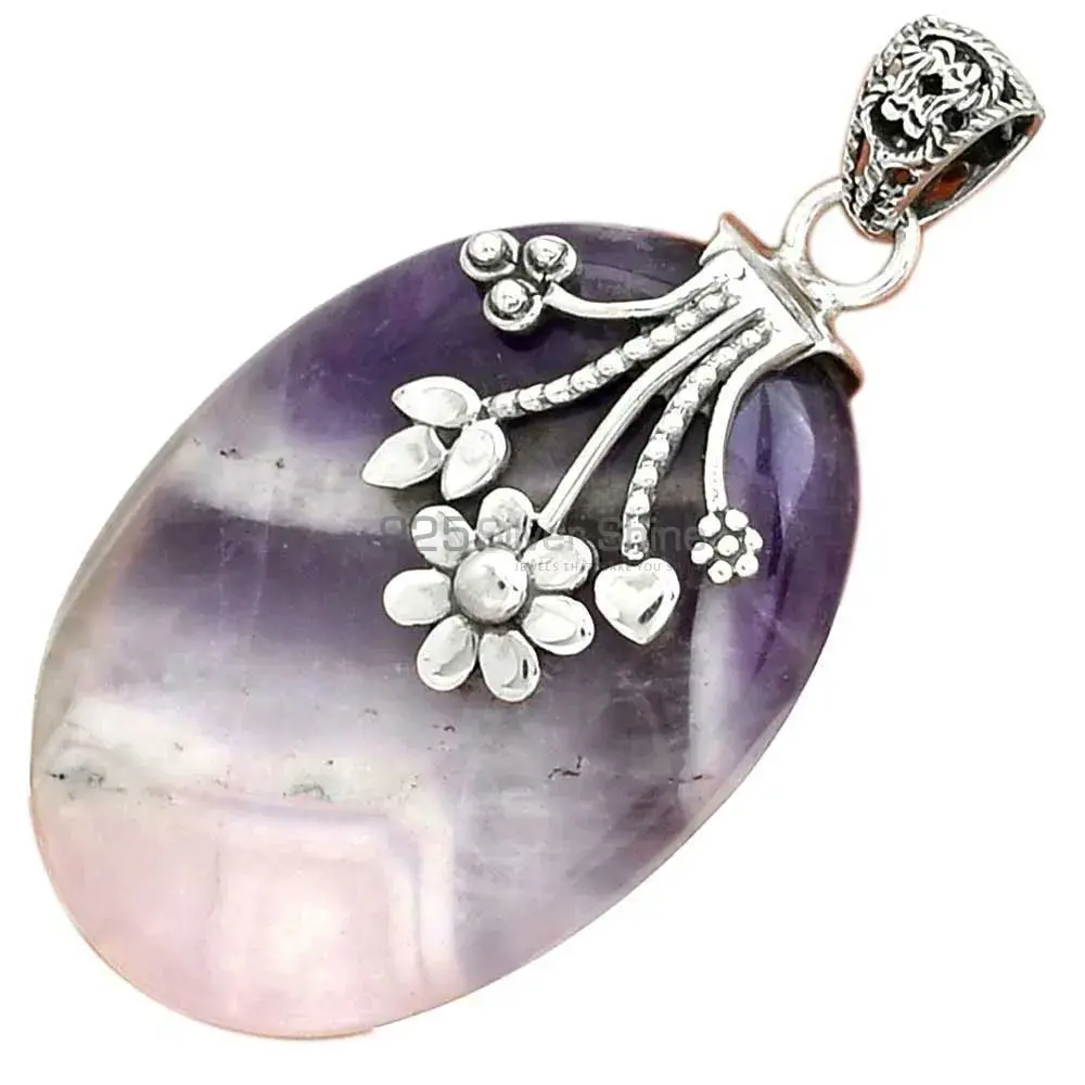 925 Fine Silver Pendants In Amethyst Lace Agate Gemstone Jewelry 925SP076-1_3