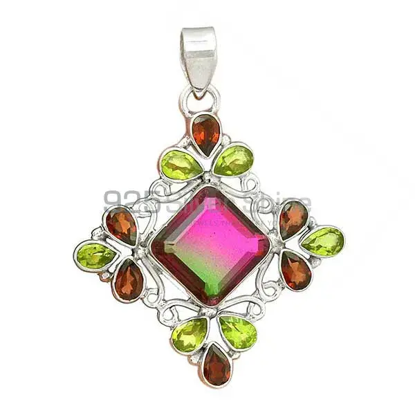 925 Fine Silver Pendants In Multi Gemstone Jewelry 925SP37-3_2