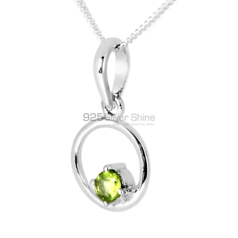 925 Fine Silver Pendants In Peridot Gemstone Jewelry 925SP247-5_0