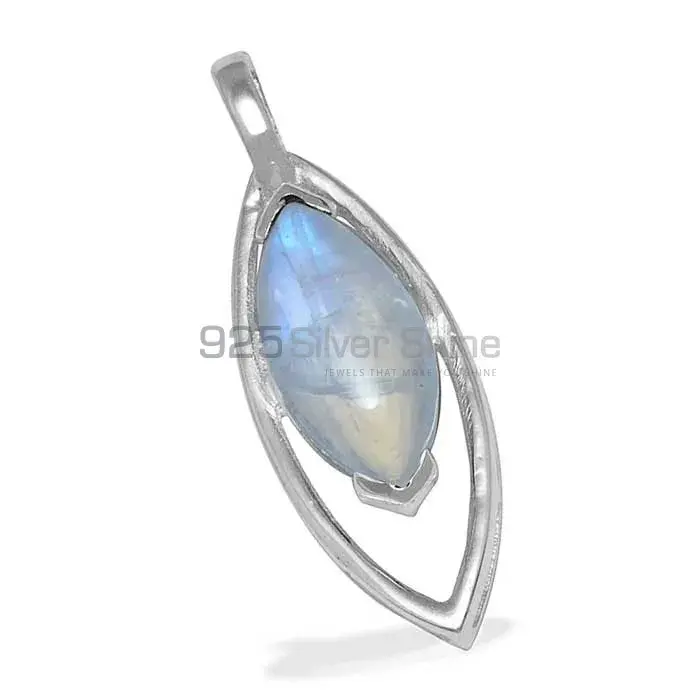 925 Fine Silver Pendants In Rainbow Moonstone Jewelry 925SP1480_1