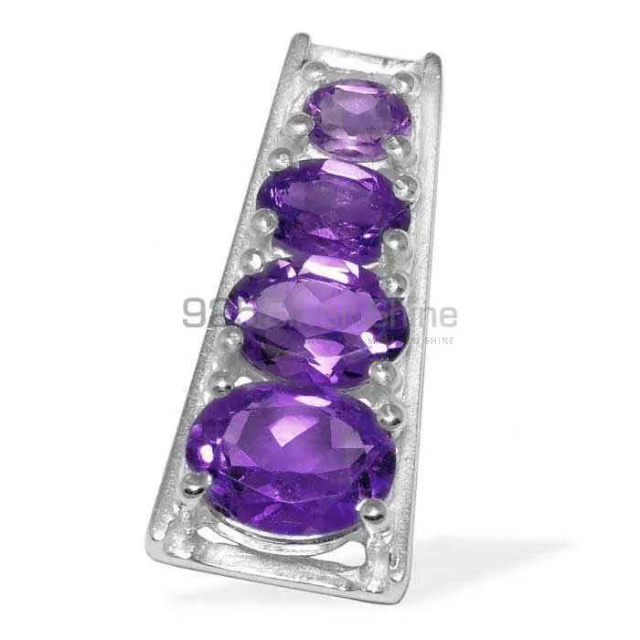 925 Solid Silver Pendants In Amethyst Gemstone Jewelry 925SP1424_0