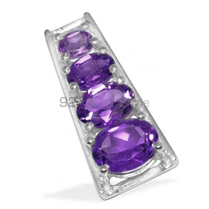 925 Solid Silver Pendants In Amethyst Gemstone Jewelry 925SP1424_1