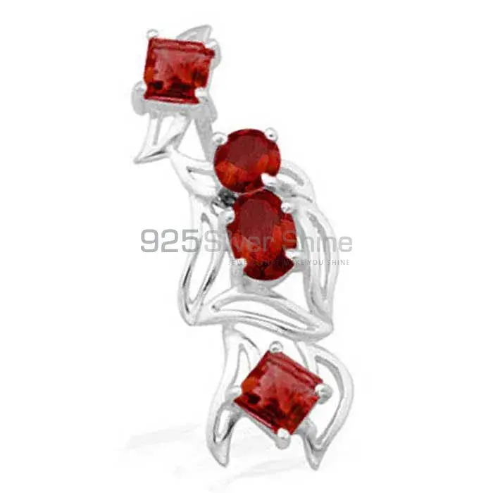 925 Solid Silver Pendants In Garnet Gemstone Jewelry 925SP1574_0