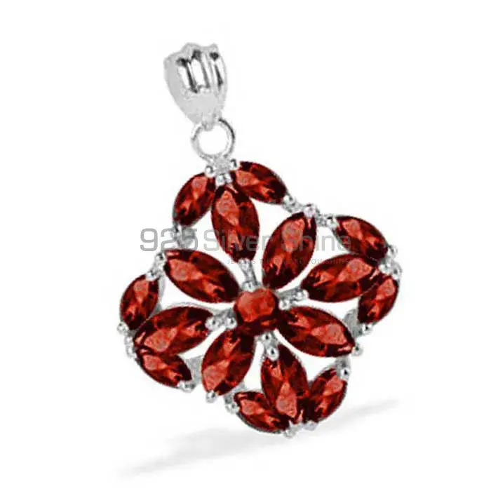 925 Solid Silver Pendants In Garnet Gemstone Jewelry 925SP1624_0