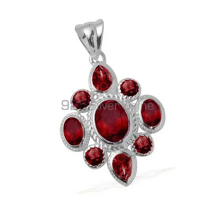 925 Solid Silver Pendants In Garnet Gemstone Jewelry 925SP1674_1