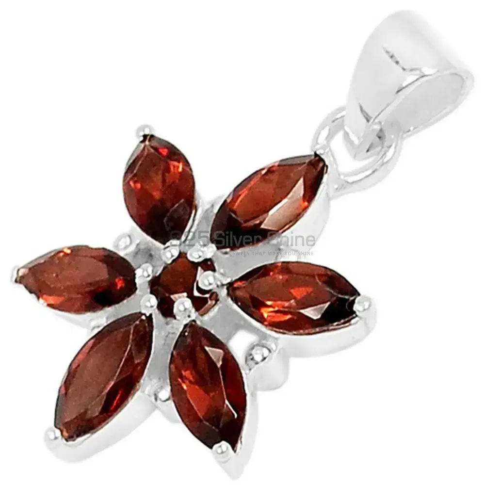 925 Solid Silver Pendants In Garnet Gemstone Jewelry 925SSP313-4_1