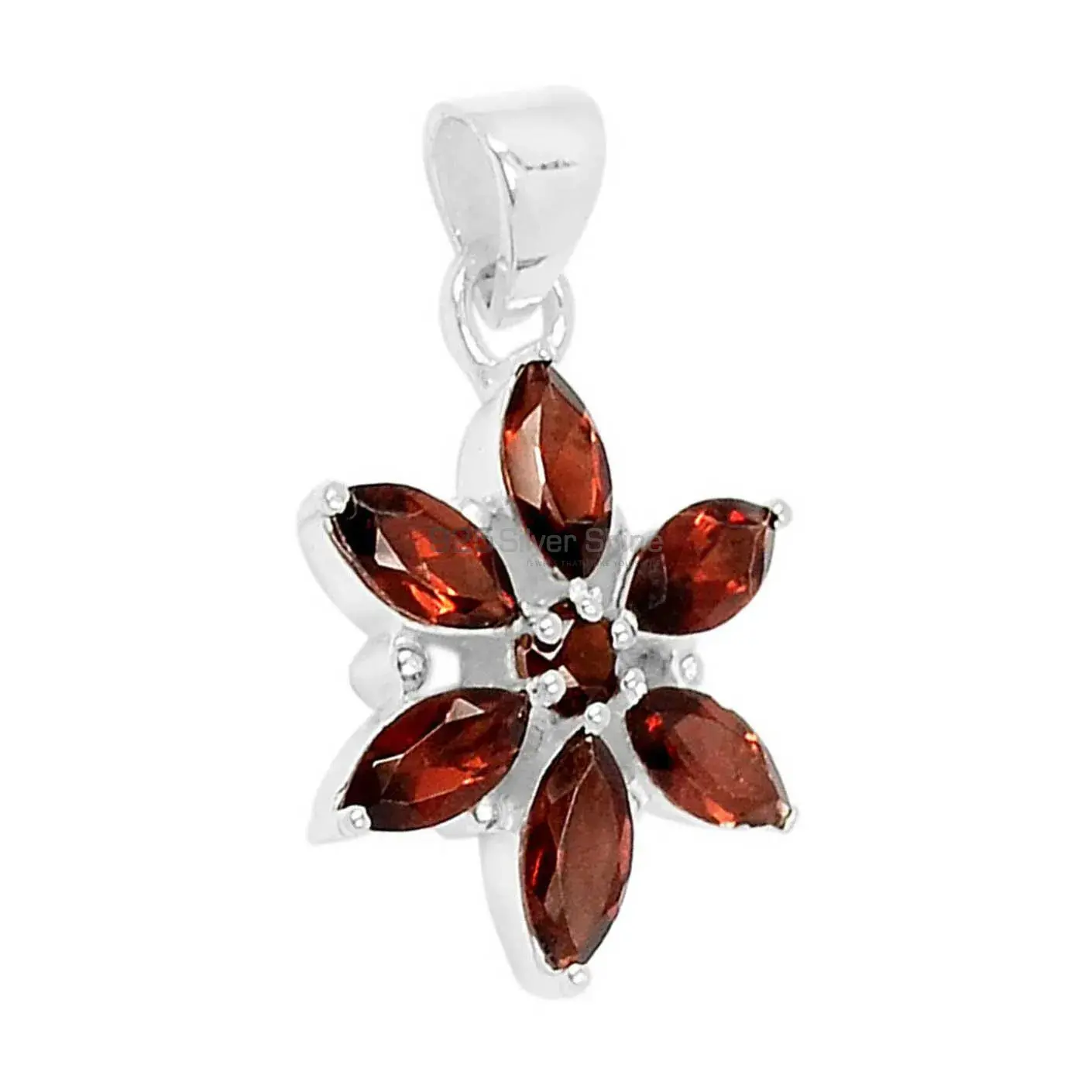 925 Solid Silver Pendants In Garnet Gemstone Jewelry 925SSP313-4_2