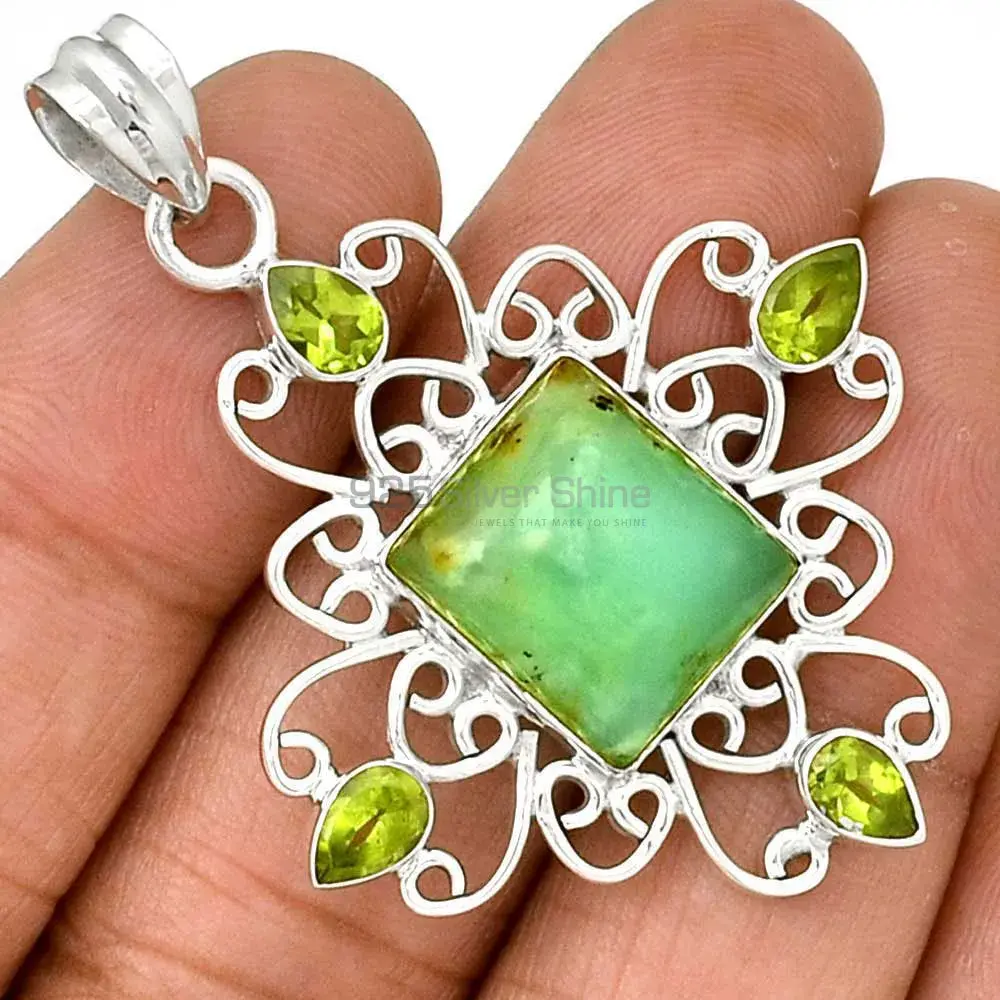 925 Solid Silver Pendants In Multi Gemstone Jewelry 925SP096-2_1