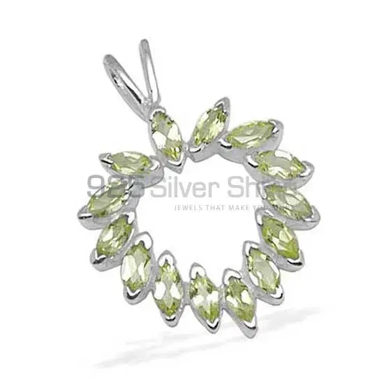 925 Solid Silver Pendants In Peridot Gemstone Jewelry 925SP1374_0