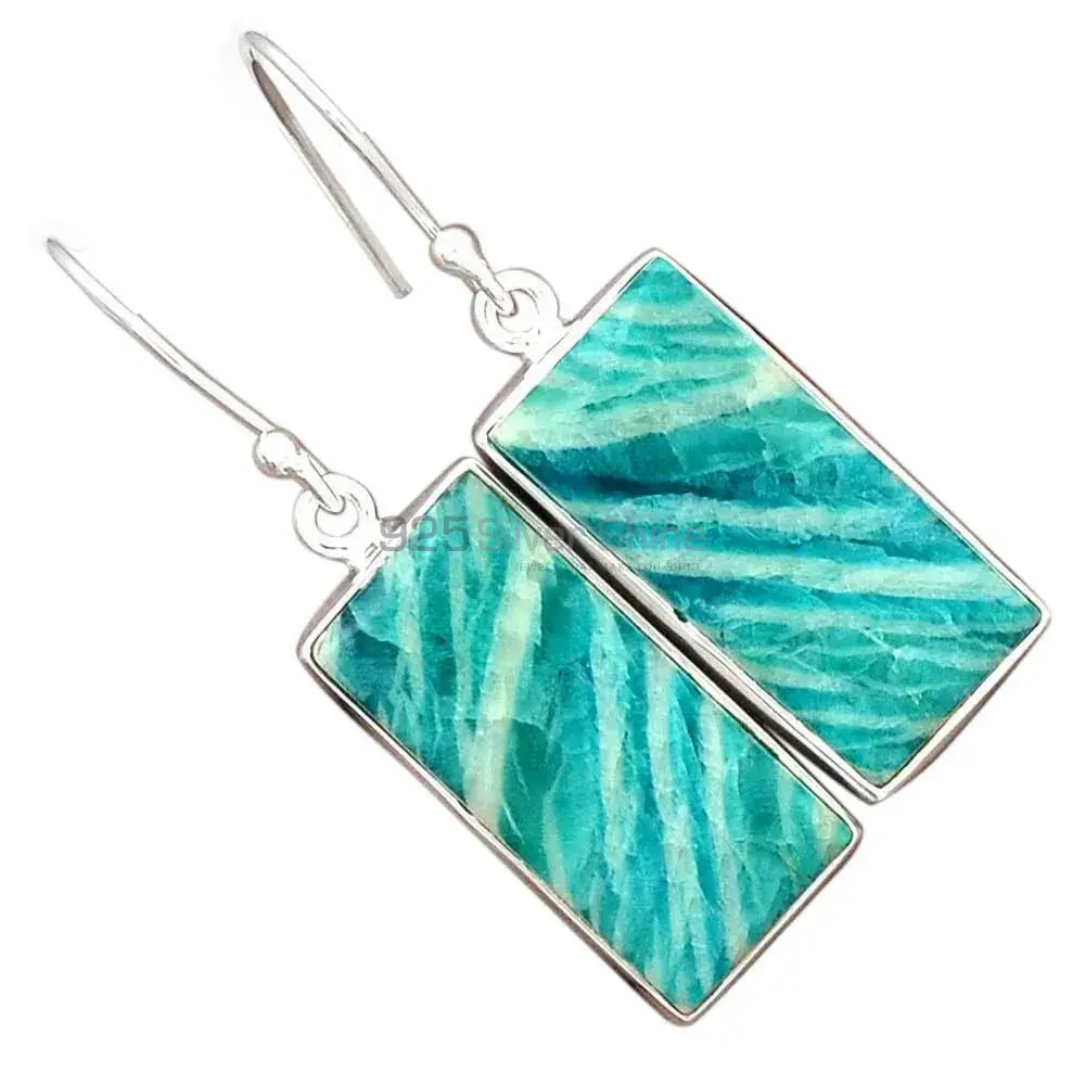 High Quality 925 Sterling Silver Earrings In Amazonite Gemstone Jewelry 925SE2686_0